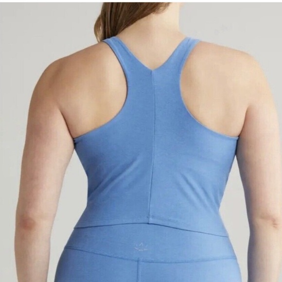 BEYOND YOGA Plus Size Sky Blue Refocus Space Dye Crop Tank Top 3X - Picture 2 of 9